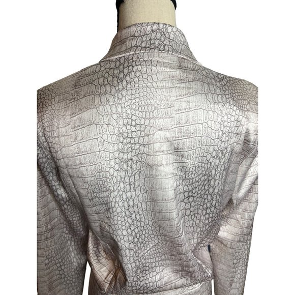 Lionless Dress Womens XS White Mirror Image Python Button Front Shirt Dress Mini - Picture 6 of 6